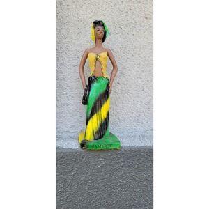 Vtg 10" Jamaican Woman Statue Figurine